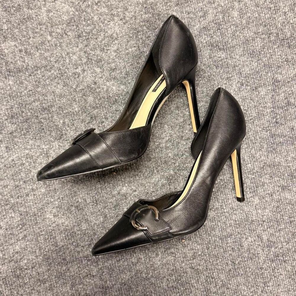 Nine West Finite Black Buckle Pumps Size 8.5 - Picture 5 of 6